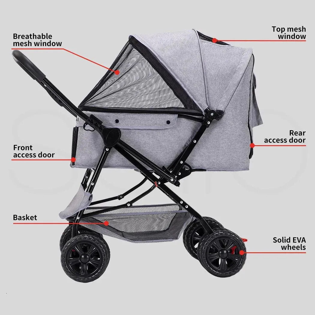 PaWz Pet Dog Stroller Pram 4 Wheels