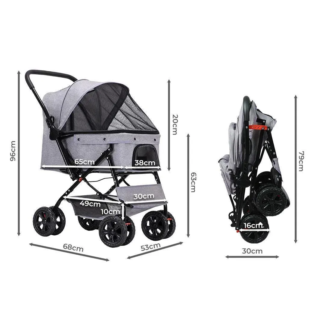 PaWz Pet Dog Stroller Pram 4 Wheels