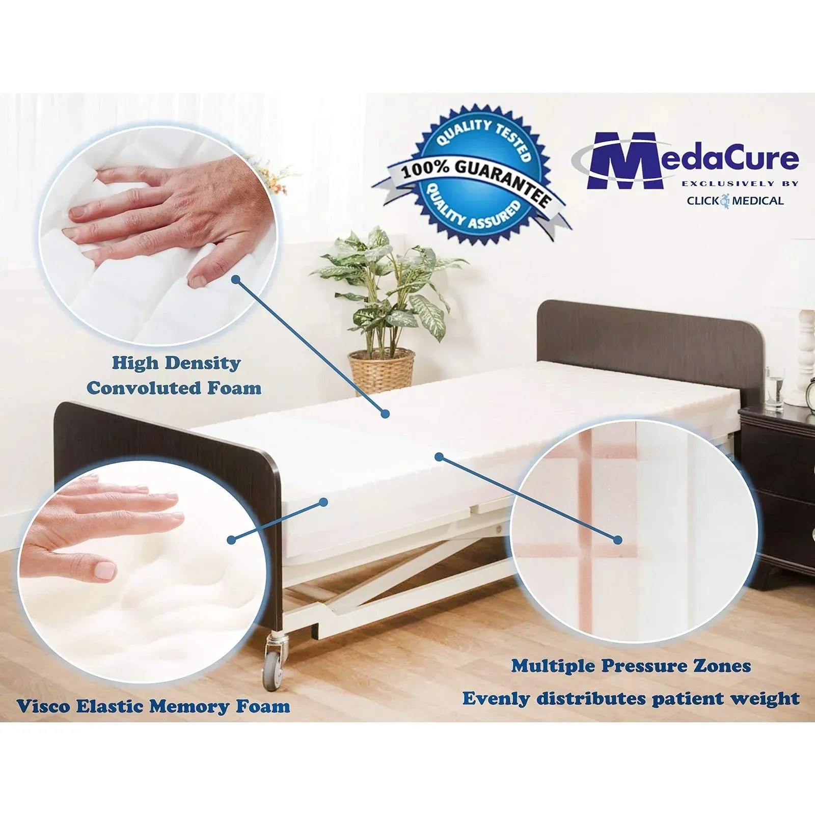 Pressure Redistribution Foam Hospital Mattress