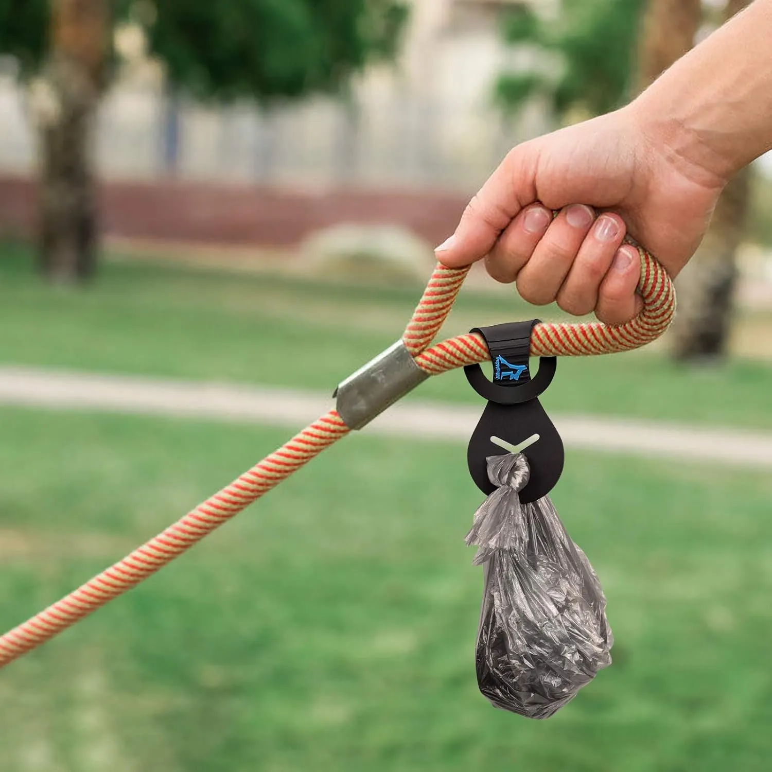 PuppyDoggy Dog Poop Bag Holder for Leash Waste Bag Carrier Dog Poop Bag Dispenser for Walking Running Bicycle Accessory 2 pieces (Black)