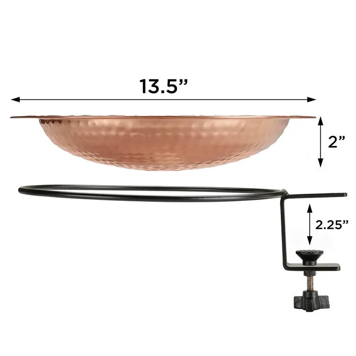 Pure Copper Deck Mount Bird Bath