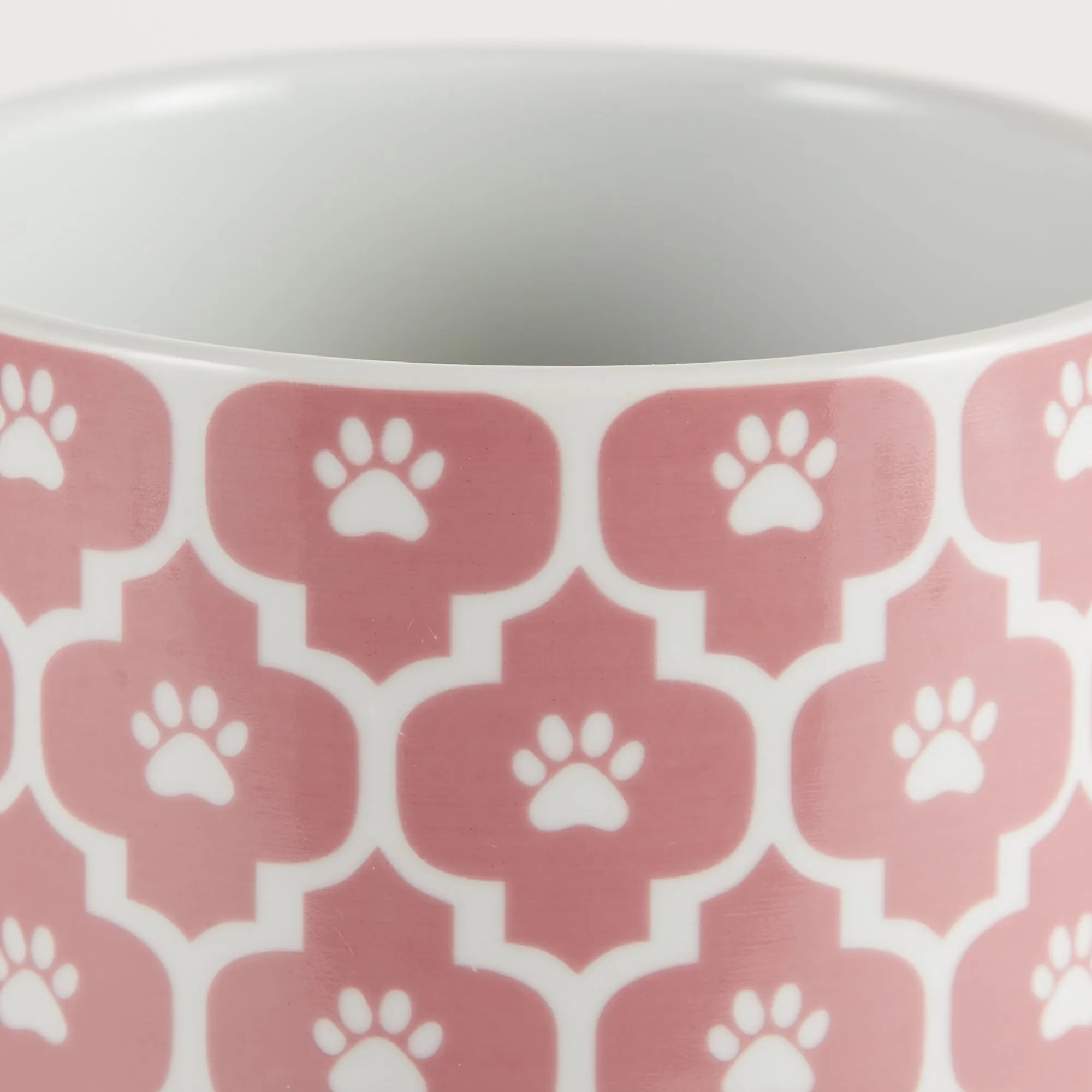 Rose Lattice Paw Print Pet Treat Canister - 4.5 Cup Capacity