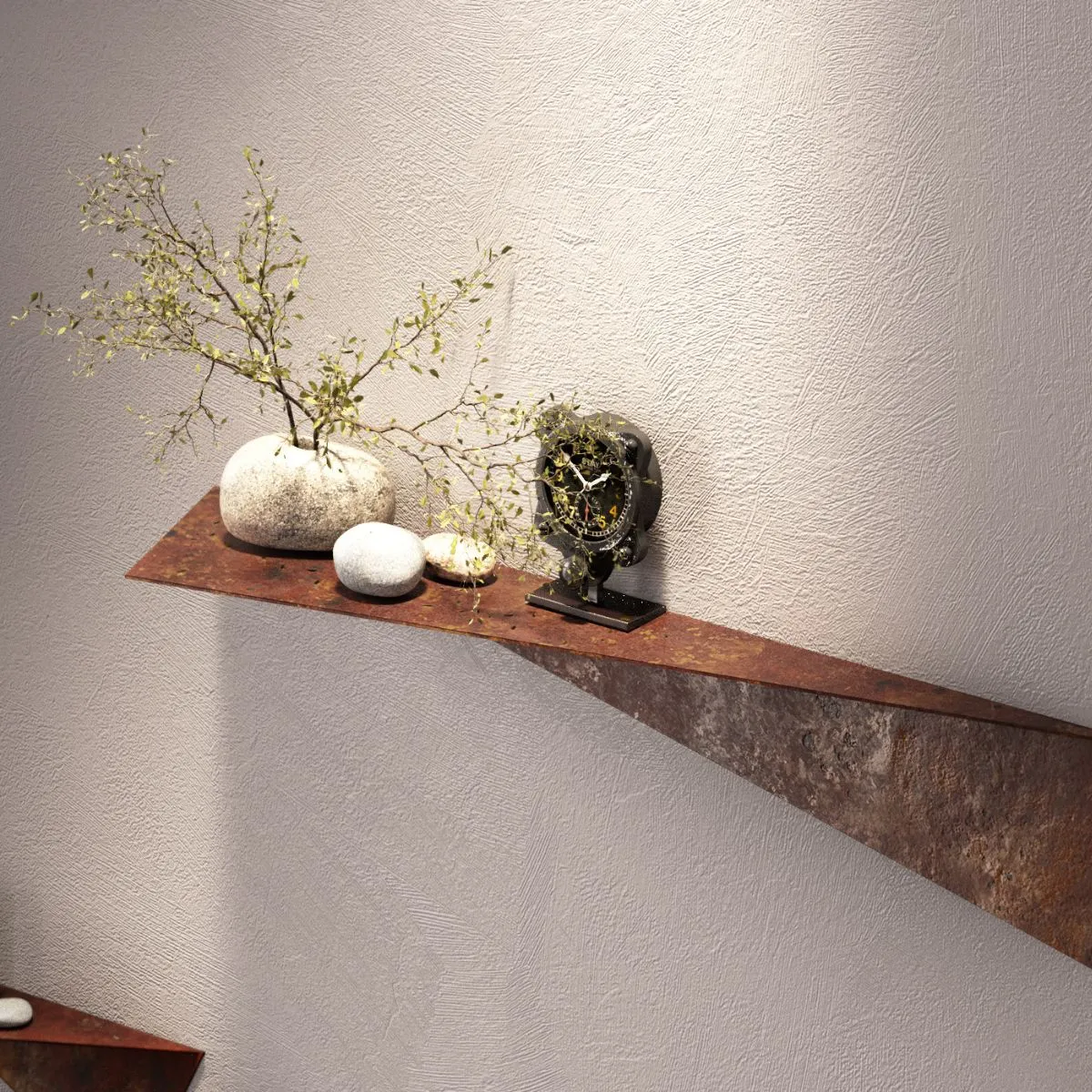 Rustic metal shelves (set of 3)