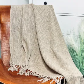 Sand Cotton Fringed Throw 170cm x130cm