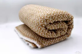 Sandy Brown Diamond Pattern Cashmere Blanket