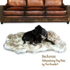 Shaggy Soft Golden Brown Tip Pelt Faux Fur DogNapper Dog Bed - Cat Mat - Reversible - Padded Plush Shag Fur Lining - Fur Accents USA