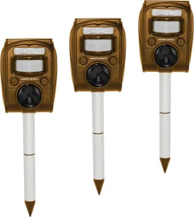 Solar Animal Repellent. Ultrasonic Outdoor Animal Repeller, Deer Repellent Raccoon Repellent Skunk Repellent Cat Rat Dog and Mice Deterrent Away.