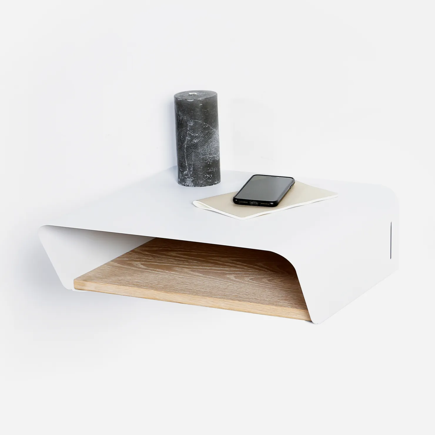 Stockholm Wall Mounted Bedside Table - White