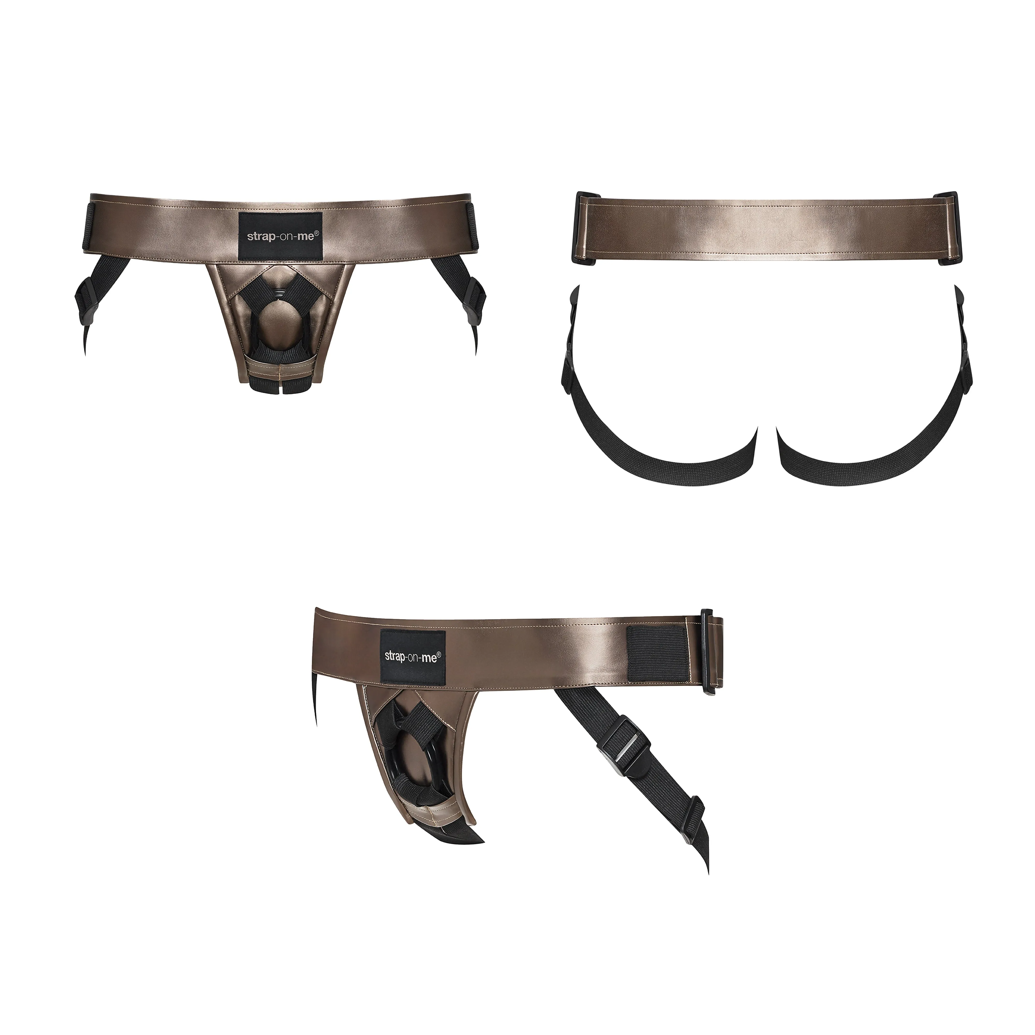 Strap-on-Me Leatherette Curious Harness - Bronze