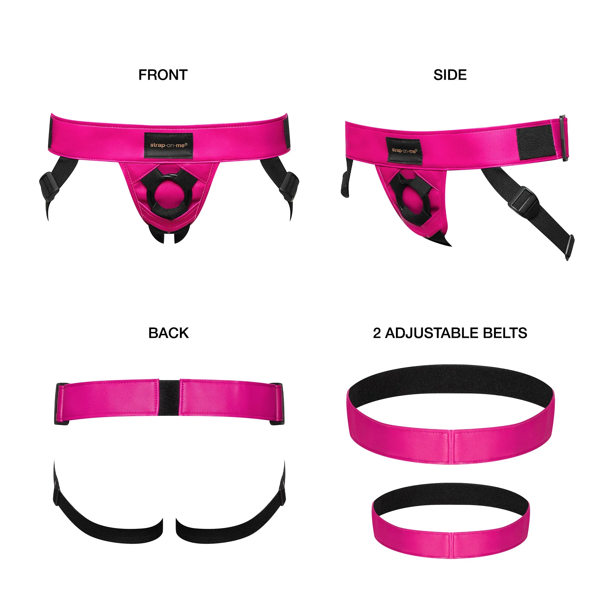 Strap-on-Me Leatherette Curious Harness - Fuchsia Pink