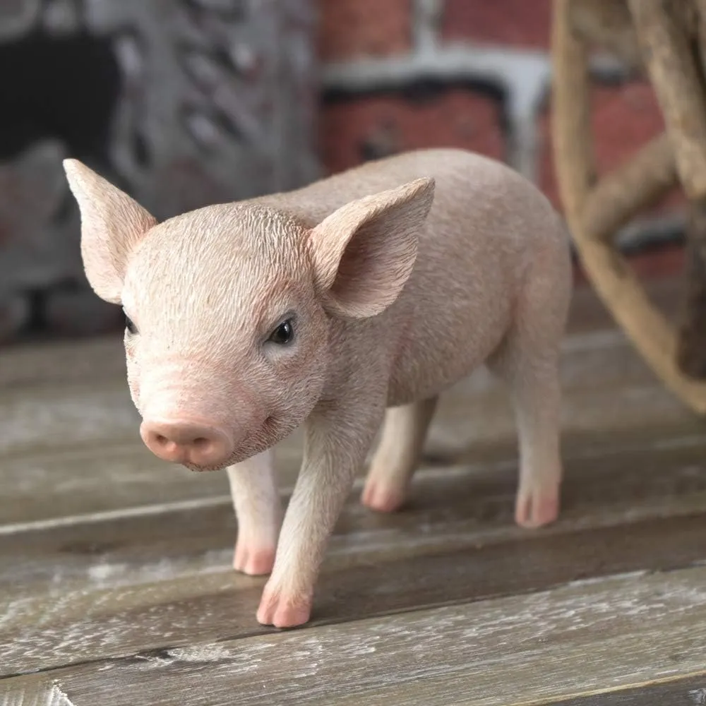 SUMMIT COLLECTION Farmhouse Decor Barnyard Designs Adorable Pig Figurines Tall Kitchen Dining Room Realistic Looking Pig Statue (Standing 8 inch W)