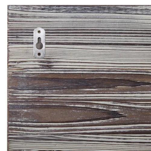 Torched Wood Mail Sorter with Hooks & Mason Jar