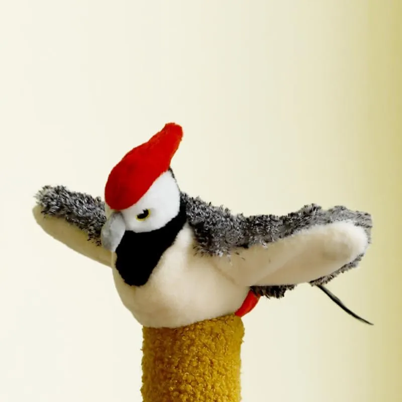 Touch Moving Pet chew, Plush, Interactive Small and Medium Pet Plush Toys USB Electric Recharge Flapping Wing Parrot Bird with Catnip Pet Chew, Plush Interactive & Movement Toys.