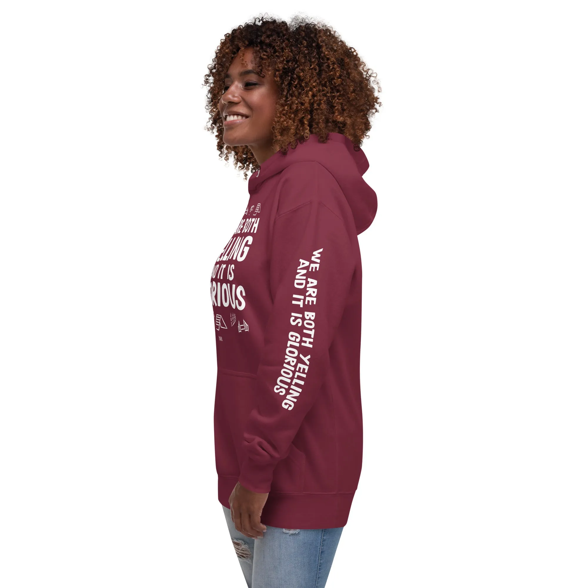 unisex hoodie: agility = yelling SUPER EDITION