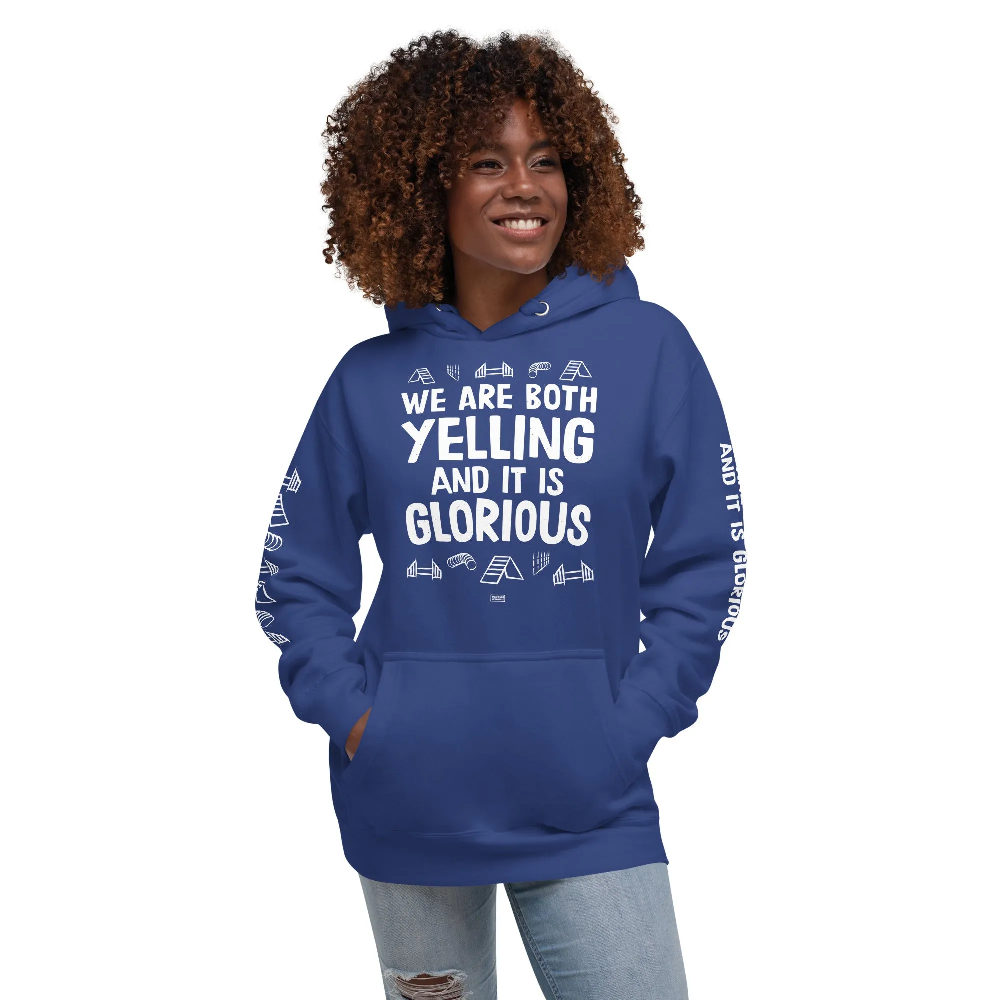 unisex hoodie: agility = yelling SUPER EDITION