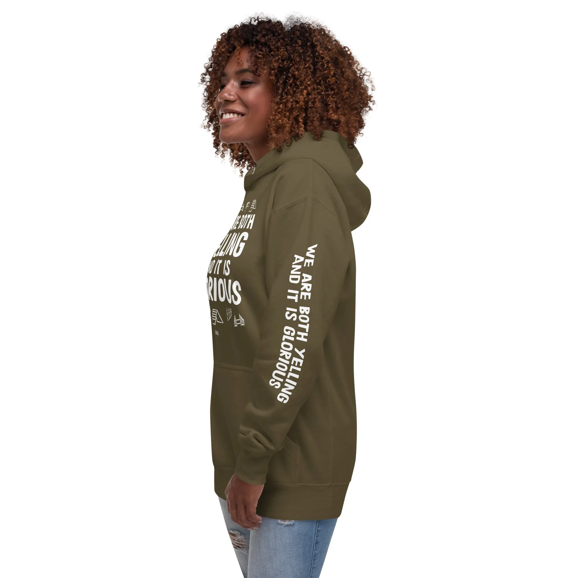 unisex hoodie: agility = yelling SUPER EDITION