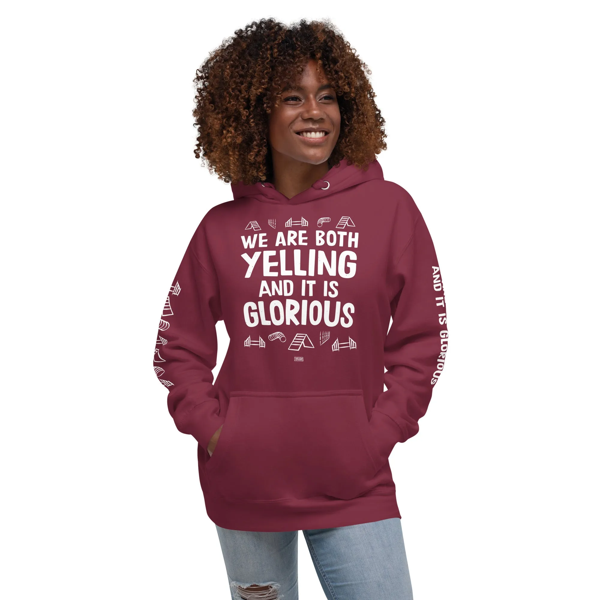 unisex hoodie: agility = yelling SUPER EDITION
