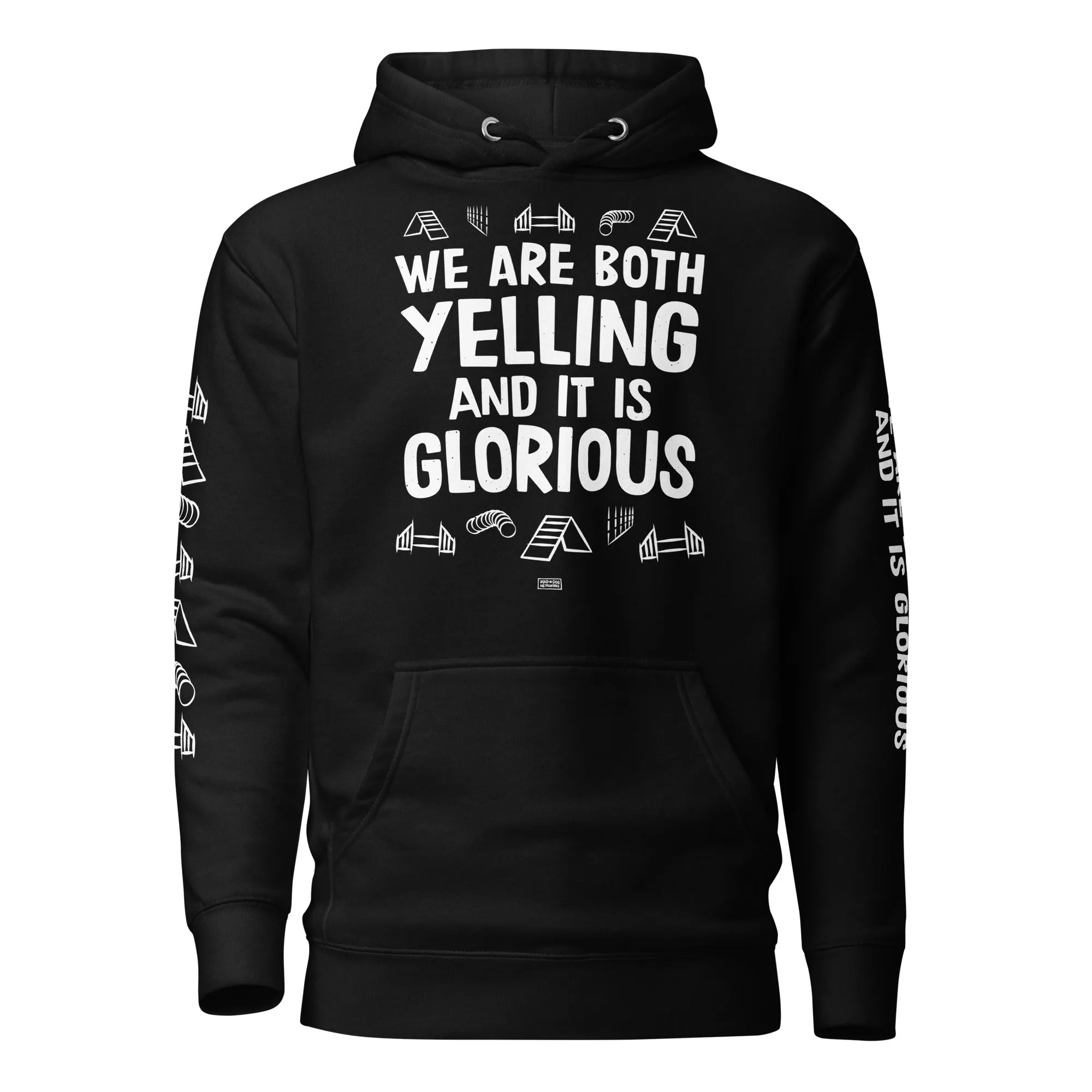 unisex hoodie: agility = yelling SUPER EDITION