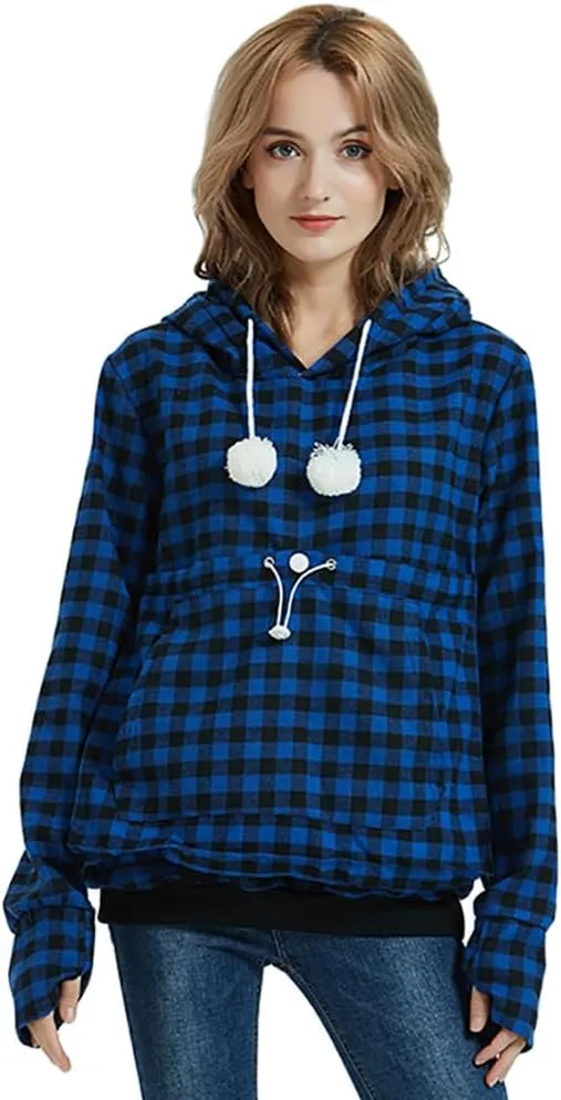 Unisex Pet Holder Hoodies Kitten Puppy Carrier Hooded Pullover Front Pouch Thin Shirt