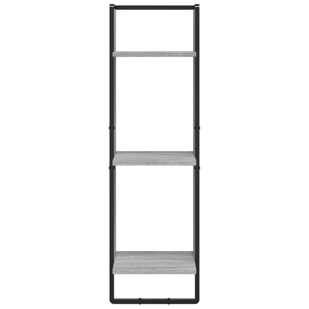 vidaXL 3-Tier Wall Shelf Grey Sonoma 30x25x100 cm Engineered Wood