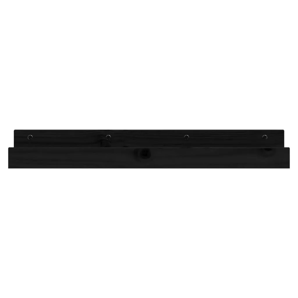 vidaXL Wall Shelves 2 pcs Black 80x12x9 cm Solid Wood Pine