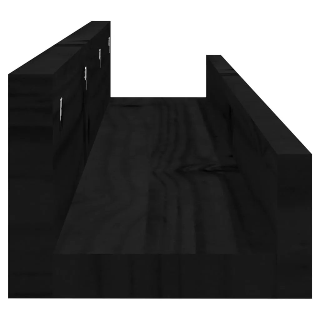 vidaXL Wall Shelves 2 pcs Black 80x12x9 cm Solid Wood Pine