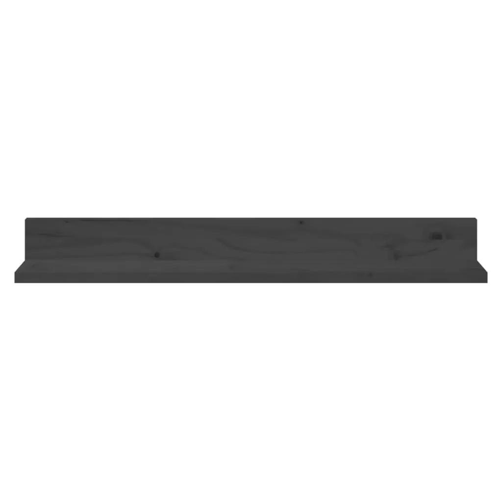 vidaXL Wall Shelves 2 pcs Grey 80x11x9 cm Solid Wood Pine