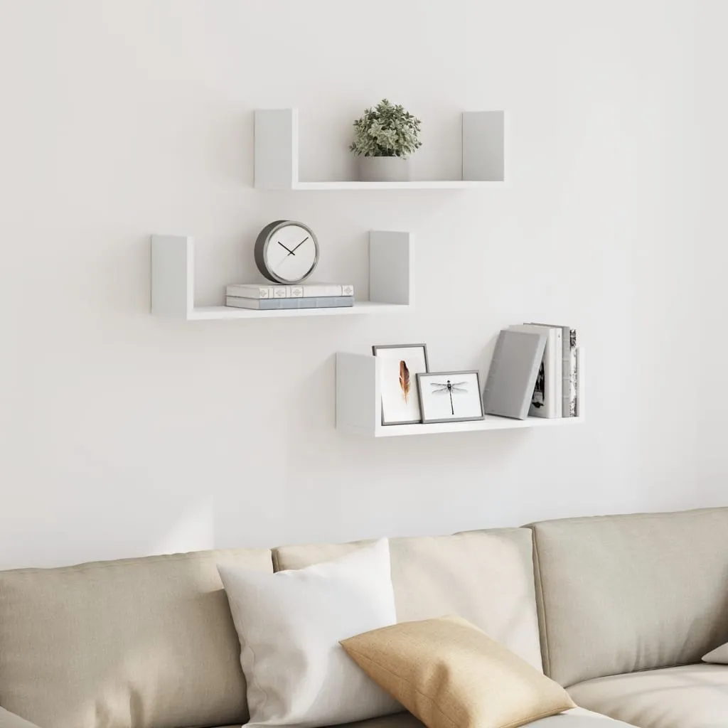 vidaXL Wall Shelves 3 pcs White 58x18x18 cm Engineered Wood