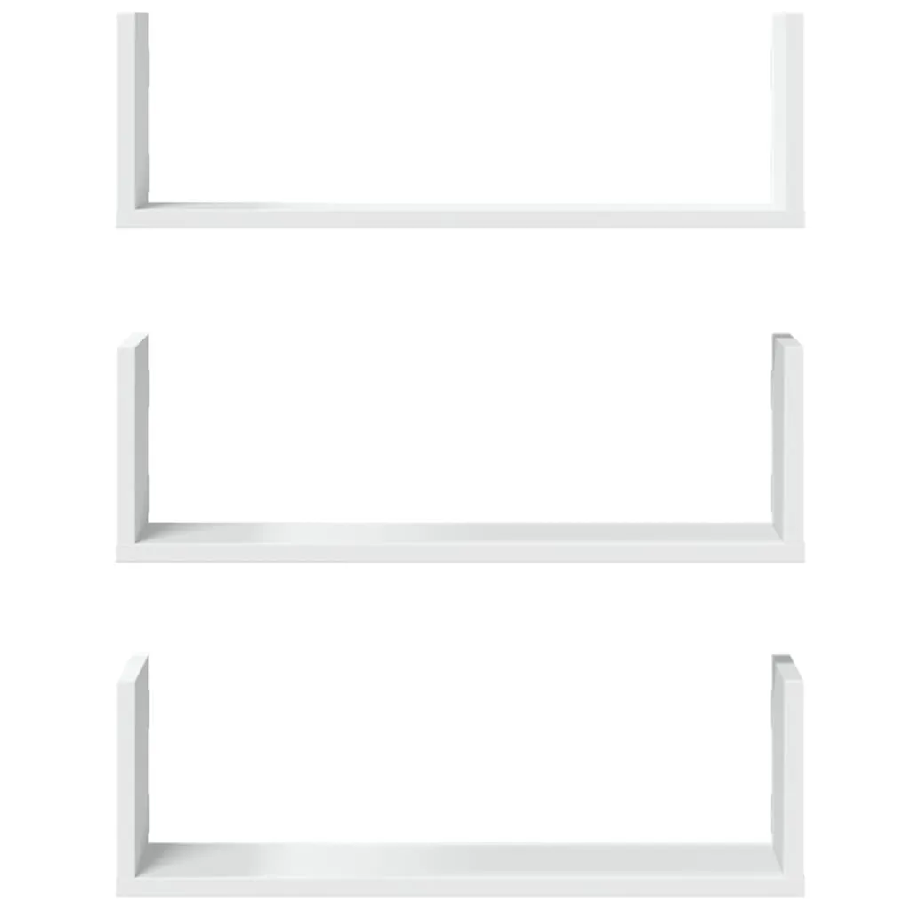 vidaXL Wall Shelves 3 pcs White 58x18x18 cm Engineered Wood