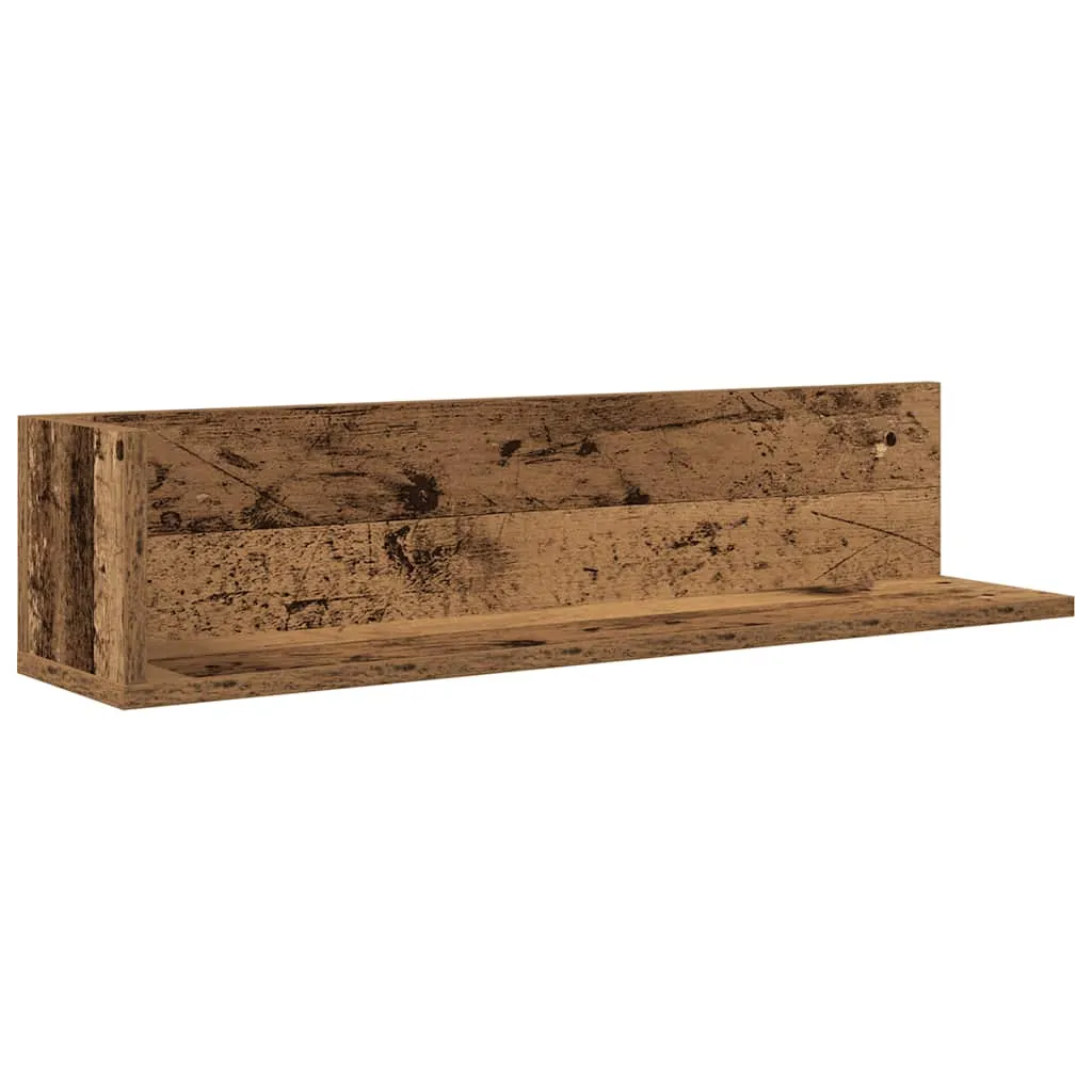 Wall Shelves 2 pcs Old Wood 75x16.5x16.5 cm Engineered Wood