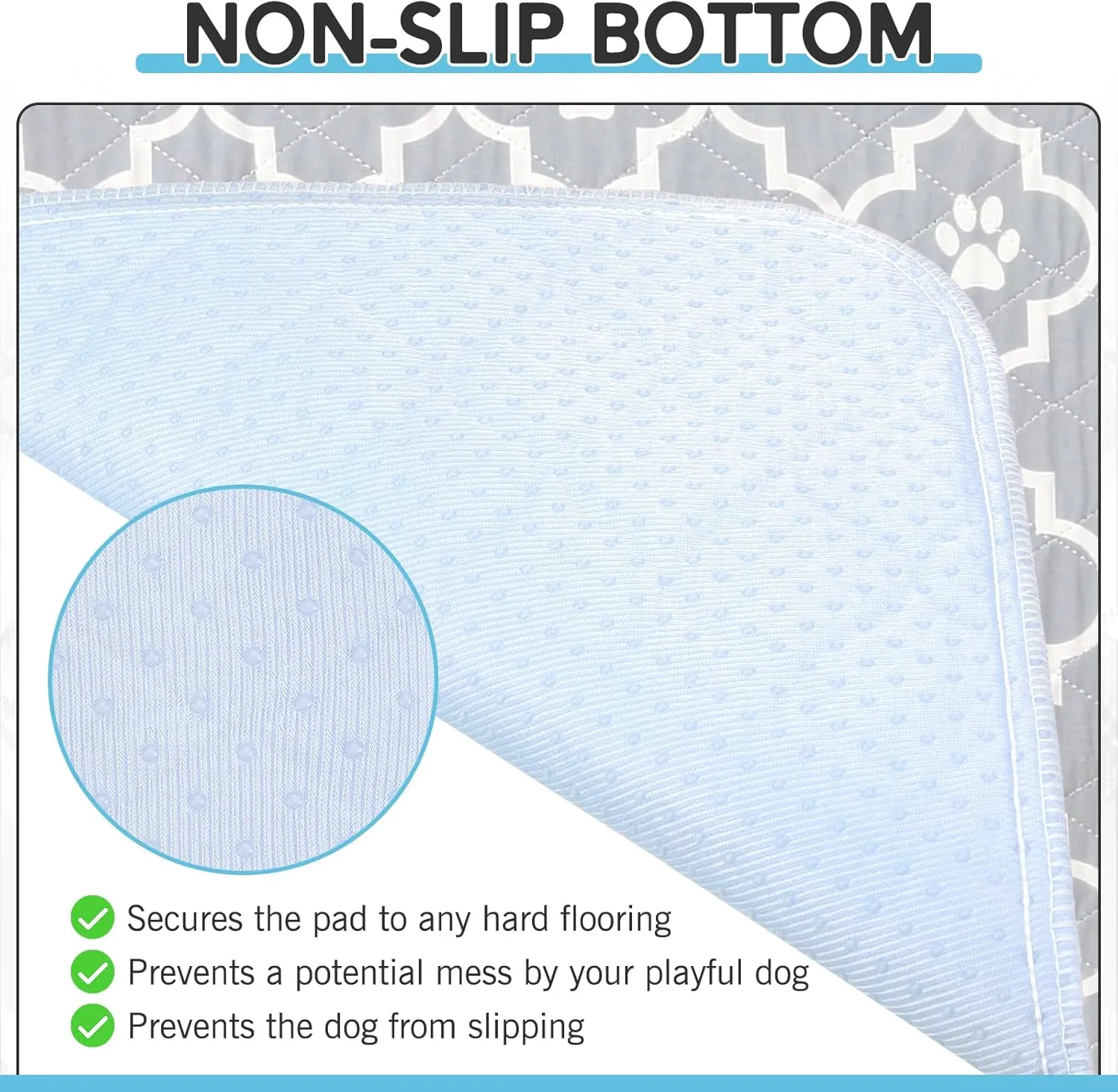 Washable Pee Pads for Dogs - 18x24 8PCS, Whelping Pad for Puppy Training, Playpen Crate Bed Floor Protector, Reusable Dog Potty Pads Non-Slip, Super Absorbent & Odor Controlling, Gray Floral