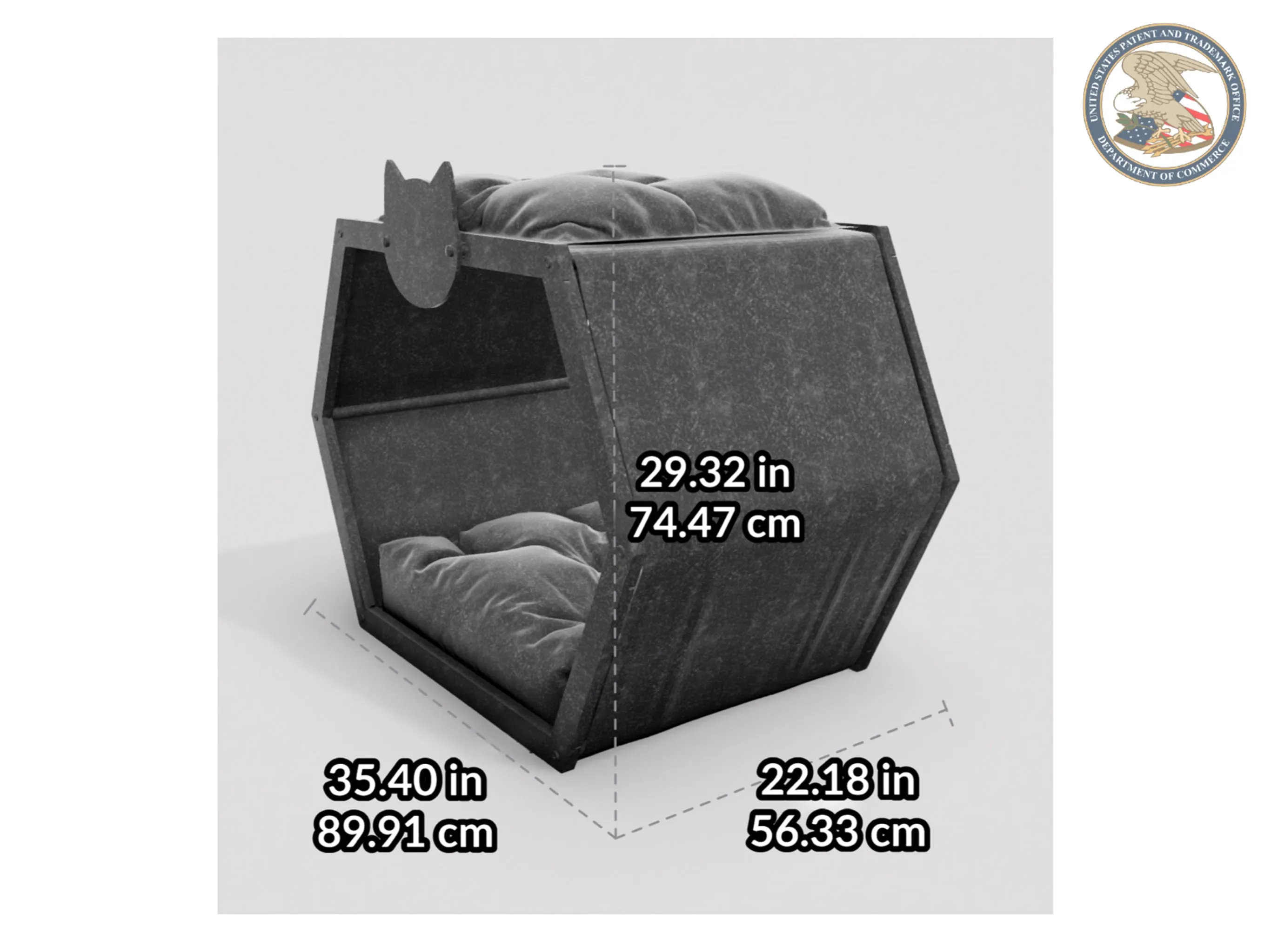 WLO® Walnut Hexxon Modern Cat Bed