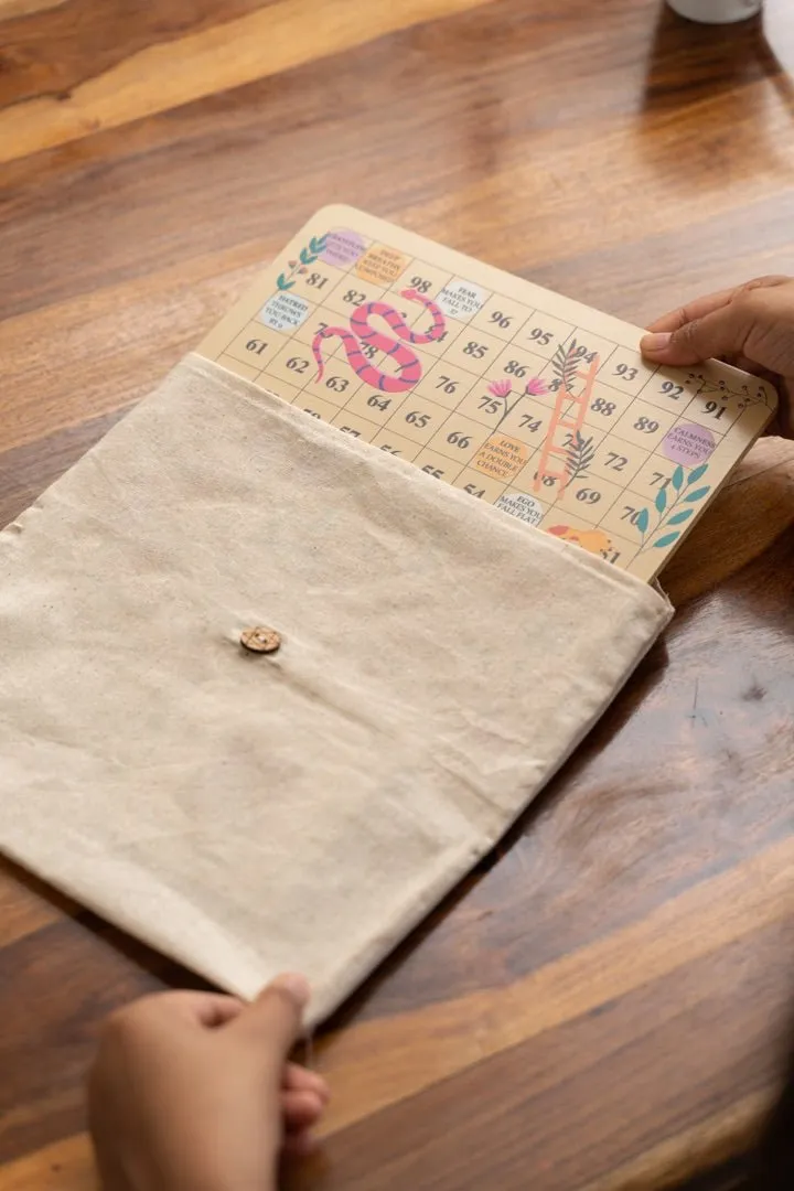 Wooden Snakes & Ladders Game