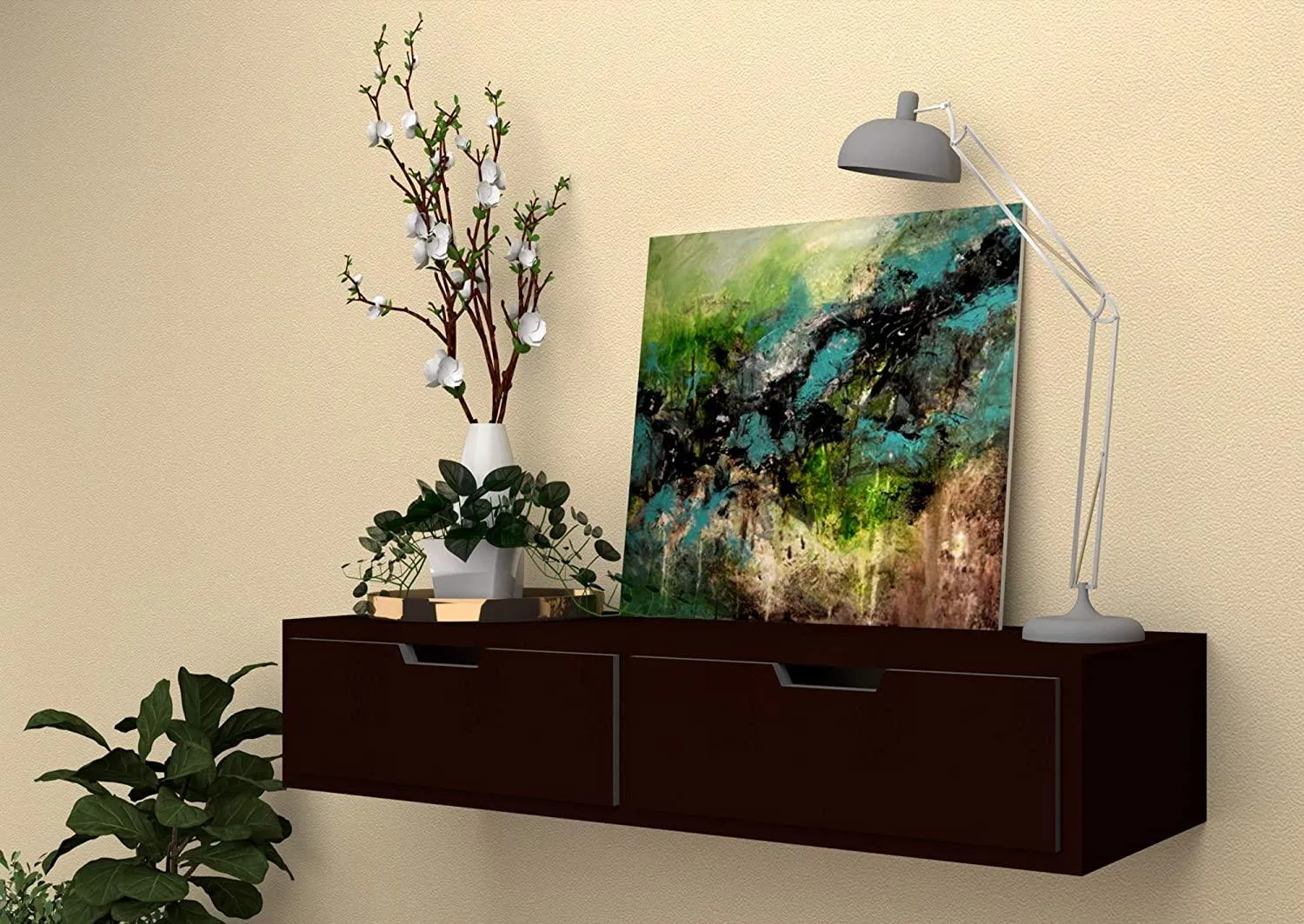 Wooden Wall Shelf with Drawer for Living Room , Storage and Home Decorative Items